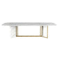 Glam Style Faux Marble Table Dining Rectangle Table with Metal Legs for Kitchen Clearhalo 'Dining Tables & Seating' 'Dining Tables' 'dining_table' 'furn' 'furn_dining_table' 'Furniture' 'Kitchen & Dining Furniture' 6277274