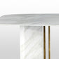Glam Style Faux Marble Table Dining Rectangle Table with Metal Legs for Kitchen Clearhalo 'Dining Tables & Seating' 'Dining Tables' 'dining_table' 'furn' 'furn_dining_table' 'Furniture' 'Kitchen & Dining Furniture' 6277276
