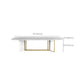 Glam Style Faux Marble Table Dining Rectangle Table with Metal Legs for Kitchen Clearhalo 'Dining Tables & Seating' 'Dining Tables' 'dining_table' 'furn' 'furn_dining_table' 'Furniture' 'Kitchen & Dining Furniture' 6277282