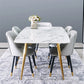 Glam Style Faux Marble Table Dining Rectangle Table with Metal Legs for Home Use 63"L x 35.4"W x 29.5"H Without Chairs Clearhalo 'Dining Tables & Seating' 'Dining Tables' 'dining_table' 'furn' 'furn_dining_table' 'Furniture' 'Kitchen & Dining Furniture' 6277302