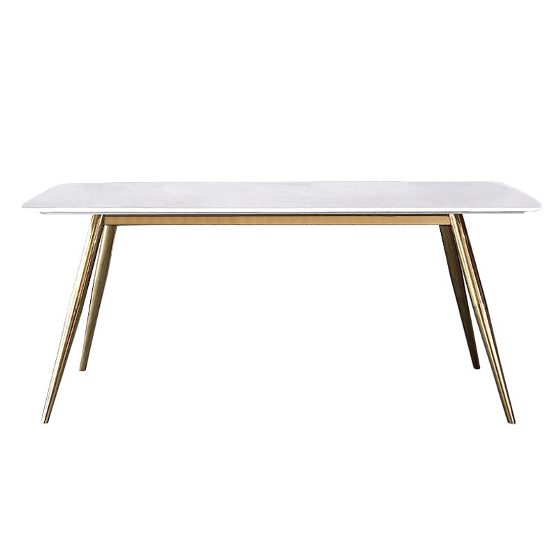 Glam Style Faux Marble Table Dining Rectangle Table with Metal Legs for Home Use Clearhalo 'Dining Tables & Seating' 'Dining Tables' 'dining_table' 'furn' 'furn_dining_table' 'Furniture' 'Kitchen & Dining Furniture' 6277305
