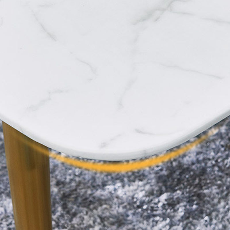 Glam Style Faux Marble Table Dining Rectangle Table with Metal Legs for Home Use Clearhalo 'Dining Tables & Seating' 'Dining Tables' 'dining_table' 'furn' 'furn_dining_table' 'Furniture' 'Kitchen & Dining Furniture' 6277307