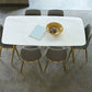 Glam Style Faux Marble Table Dining Rectangle Table with Metal Legs for Home Use Clearhalo 'Dining Tables & Seating' 'Dining Tables' 'dining_table' 'furn' 'furn_dining_table' 'Furniture' 'Kitchen & Dining Furniture' 6277308