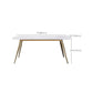 Glam Style Faux Marble Table Dining Rectangle Table with Metal Legs for Home Use Clearhalo 'Dining Tables & Seating' 'Dining Tables' 'dining_table' 'furn' 'furn_dining_table' 'Furniture' 'Kitchen & Dining Furniture' 6277313