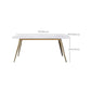 Glam Style Faux Marble Table Dining Rectangle Table with Metal Legs for Home Use Clearhalo 'Dining Tables & Seating' 'Dining Tables' 'dining_table' 'furn' 'furn_dining_table' 'Furniture' 'Kitchen & Dining Furniture' 6277314