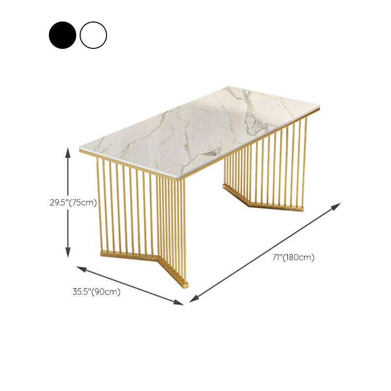 Contemporary Sintered Stone Dining Table Rectangle Dining Table for Home Use Clearhalo 'Dining Tables & Seating' 'Dining Tables' 'dining_table' 'furn' 'furn_dining_table' 'Furniture' 'Kitchen & Dining Furniture' 6277320