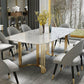 Glam Style Stone Table Dining Rectangle Table with Metal Legs for Home Use 63"L x 35.4"W x 29.5"H Without Chairs Clearhalo 'Dining Tables & Seating' 'Dining Tables' 'dining_table' 'furn' 'furn_dining_table' 'Furniture' 'Kitchen & Dining Furniture' 6277327