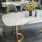 Glam Style Stone Table Dining Rectangle Table with Metal Legs for Home Use Clearhalo 'Dining Tables & Seating' 'Dining Tables' 'dining_table' 'furn' 'furn_dining_table' 'Furniture' 'Kitchen & Dining Furniture' 6277331