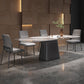 Modern Dining Rectangle Table Dining Stone Table for Home Use Black 63"L x 35.4"W x 29.5"H Without Chairs Clearhalo 'Dining Tables & Seating' 'Dining Tables' 'dining_table' 'furn' 'furn_dining_table' 'Furniture' 'Kitchen & Dining Furniture' 6277338