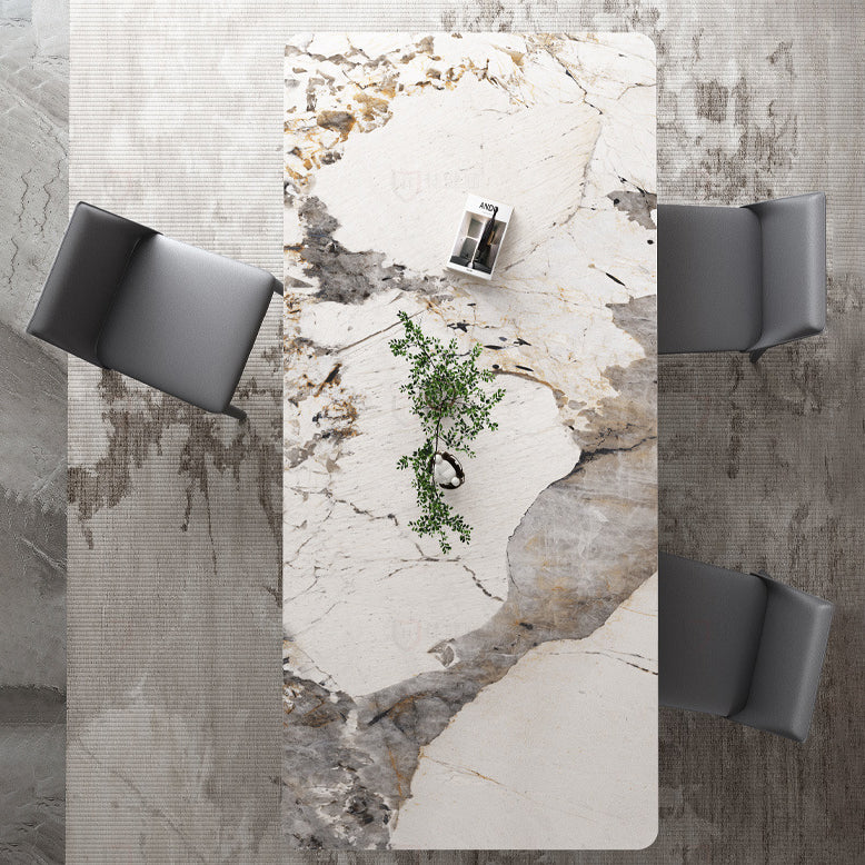 Modern Dining Rectangle Table Dining Stone Table for Home Use Clearhalo 'Dining Tables & Seating' 'Dining Tables' 'dining_table' 'furn' 'furn_dining_table' 'Furniture' 'Kitchen & Dining Furniture' 6277344