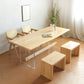 Mesa de comedor con caballete rectangular, mesa moderna de madera de pino para cocina
