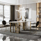 Glam Style Dining Rectangle Table Dining Sintered Stone Table for Home