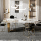 Glam Style Dining Rectangle Table Dining Sintered Stone Table for Home