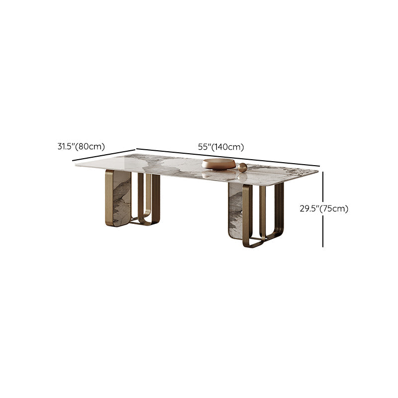 Glam Style Dining Rectangle Table Dining Sintered Stone Table for Home