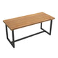 Mesa de comedor rectangular con base negra, mesa moderna de madera de pino para cocina
