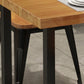 Mesa de comedor rectangular con base negra, mesa moderna de madera de pino para cocina