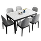 Mesa de comedor con base de madera maciza, mesa de comedor moderna rectangular para comedor