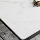 Mesa de comedor con base de madera maciza, mesa de comedor moderna rectangular para comedor