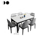Mesa de comedor con base de madera maciza, mesa de comedor moderna rectangular para comedor