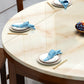 Round Stone Top Dining Table Drop-Leaf Dinner Room Kitchen Table with Wood Base Clearhalo 'Dining Tables & Seating' 'Dining Tables' 'dining_table' 'furn' 'furn_dining_table' 'Furniture' 'Kitchen & Dining Furniture' 6277485