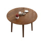 Round Home Kitchen Dinner Furniture Drop Leaf Rubberwood Solid Wood Dining Table Brown Without Chairs Clearhalo 'Dining Tables & Seating' 'Dining Tables' 'dining_table' 'furn' 'furn_dining_table' 'Furniture' 'Kitchen & Dining Furniture' 6277518