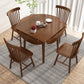 Round Home Kitchen Dinner Furniture Drop Leaf Rubberwood Solid Wood Dining Table Clearhalo 'Dining Tables & Seating' 'Dining Tables' 'dining_table' 'furn' 'furn_dining_table' 'Furniture' 'Kitchen & Dining Furniture' 6277522