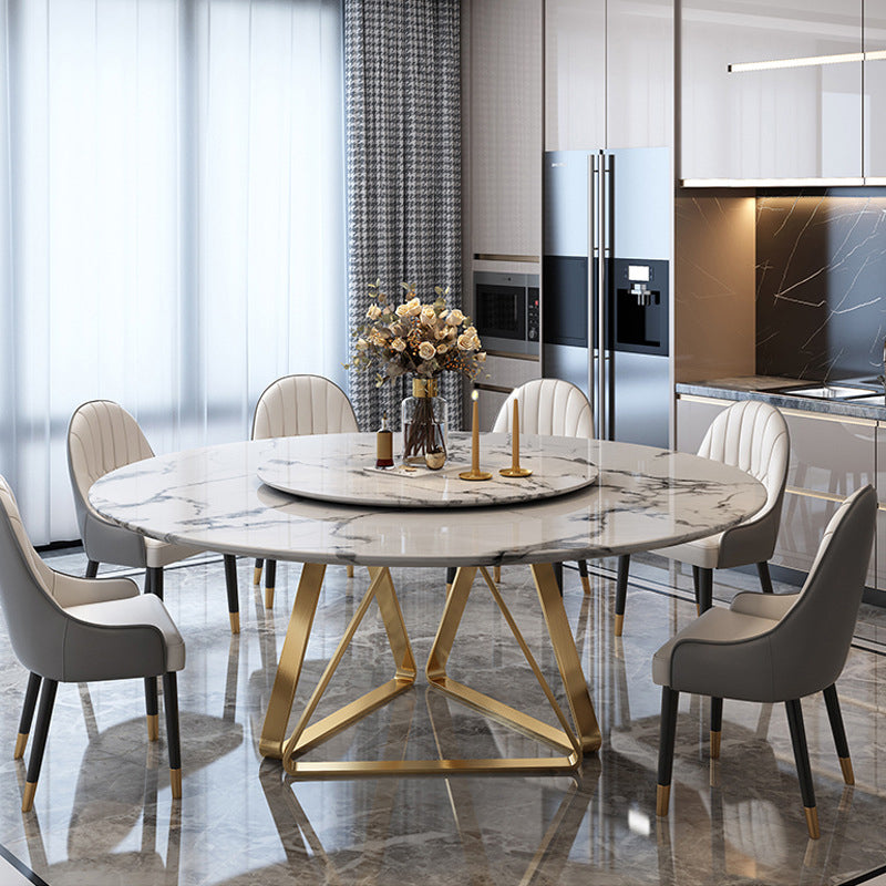 Traditional Luxury Dining Table Round Dining Table for Dinner Room White 51.2"L x 51.2"W x 29.5"H Without Chairs Clearhalo 'Dining Tables & Seating' 'Dining Tables' 'dining_table' 'furn' 'furn_dining_table' 'Furniture' 'Kitchen & Dining Furniture' 6277531