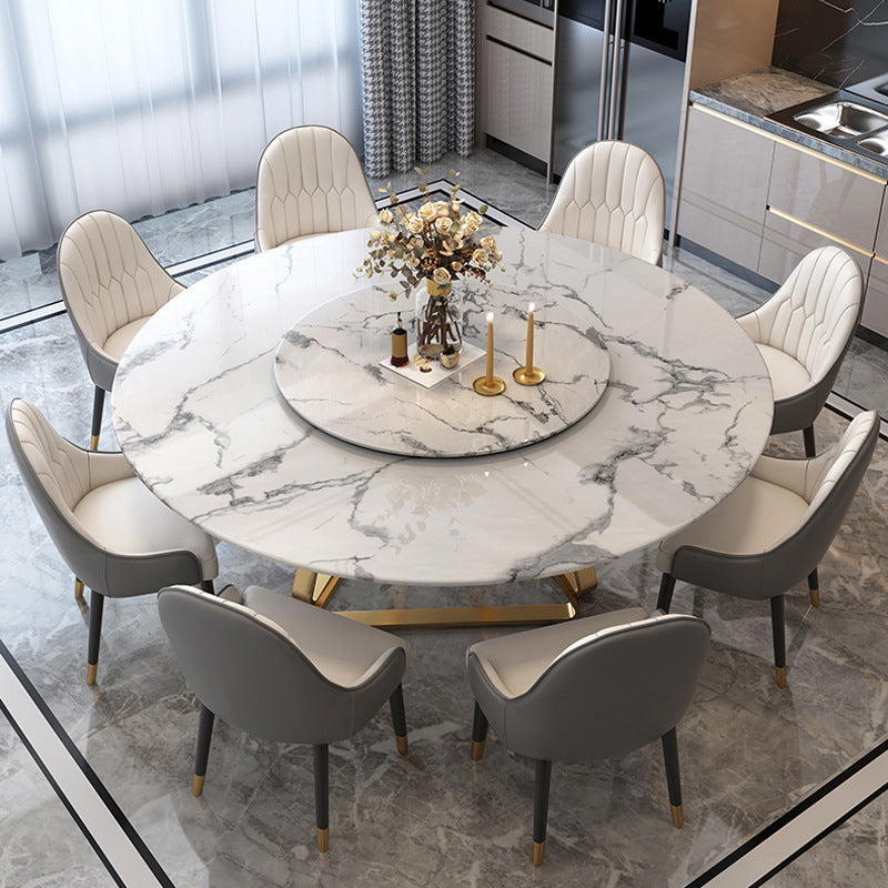 Traditional Luxury Dining Table Round Dining Table for Dinner Room White Without Chairs Clearhalo 'Dining Tables & Seating' 'Dining Tables' 'dining_table' 'furn' 'furn_dining_table' 'Furniture' 'Kitchen & Dining Furniture' 6277532