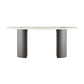 Double Pedestal Dining Table Modern Table for Home and Kitchen Oval Marble Clearhalo 'Dining Tables & Seating' 'Dining Tables' 'dining_table' 'furn' 'furn_dining_table' 'Furniture' 'Kitchen & Dining Furniture' 6277547