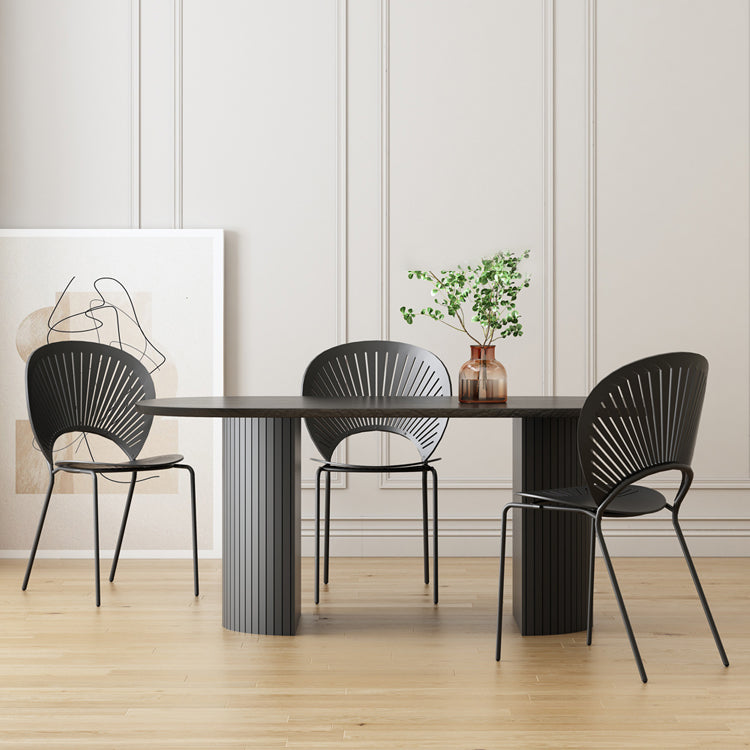 Double Pedestal Dining Table Modern Table for Home and Kitchen Clearhalo 'Dining Tables & Seating' 'Dining Tables' 'dining_table' 'furn' 'furn_dining_table' 'Furniture' 'Kitchen & Dining Furniture' 6277557
