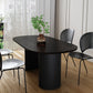 Double Pedestal Dining Table Modern Table for Home and Kitchen Clearhalo 'Dining Tables & Seating' 'Dining Tables' 'dining_table' 'furn' 'furn_dining_table' 'Furniture' 'Kitchen & Dining Furniture' 6277558