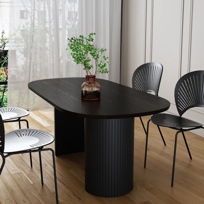 Double Pedestal Dining Table Modern Table for Home and Kitchen Clearhalo 'Dining Tables & Seating' 'Dining Tables' 'dining_table' 'furn' 'furn_dining_table' 'Furniture' 'Kitchen & Dining Furniture' 6277558