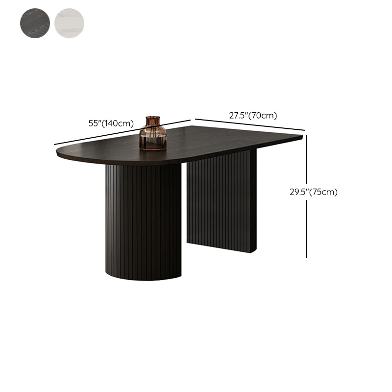 Double Pedestal Dining Table Modern Table for Home and Kitchen Clearhalo 'Dining Tables & Seating' 'Dining Tables' 'dining_table' 'furn' 'furn_dining_table' 'Furniture' 'Kitchen & Dining Furniture' 6277560