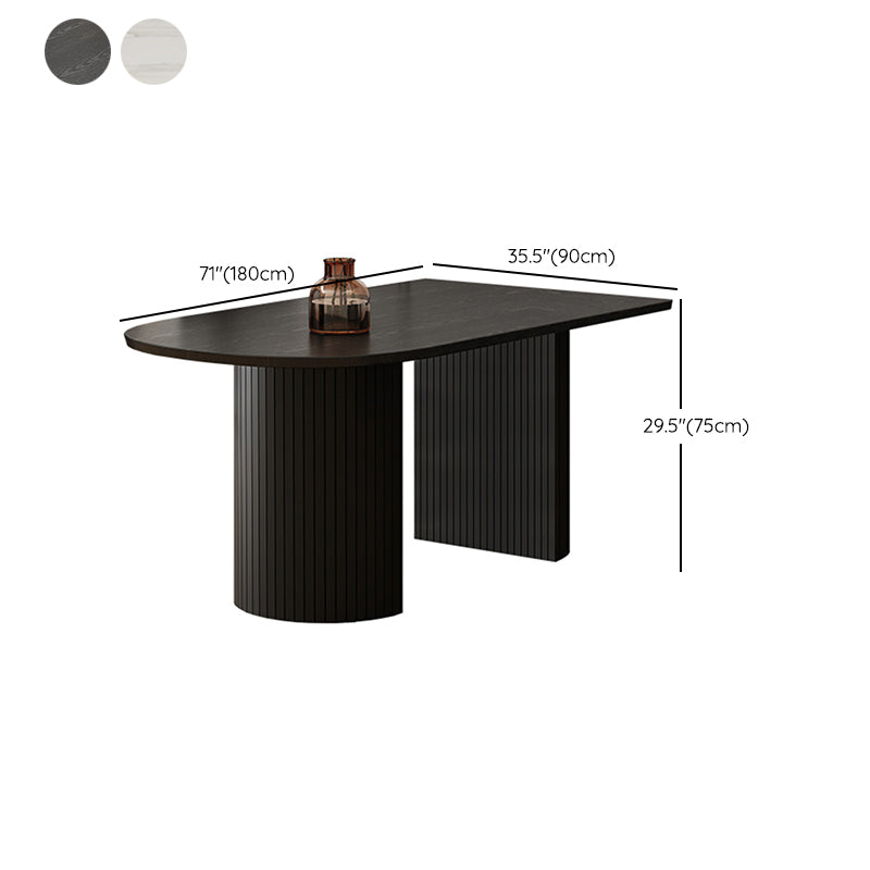 Double Pedestal Dining Table Modern Table for Home and Kitchen Clearhalo 'Dining Tables & Seating' 'Dining Tables' 'dining_table' 'furn' 'furn_dining_table' 'Furniture' 'Kitchen & Dining Furniture' 6277564