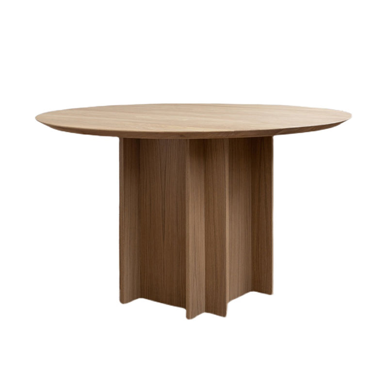 Modern Wood Pedestal Base Table Natural Round Dining Room Kitchen Table 31.5"L x 31.5"W x 29.5"H Without Chairs Clearhalo 'Dining Tables & Seating' 'Dining Tables' 'dining_table' 'furn' 'furn_dining_table' 'Furniture' 'Kitchen & Dining Furniture' 6277588