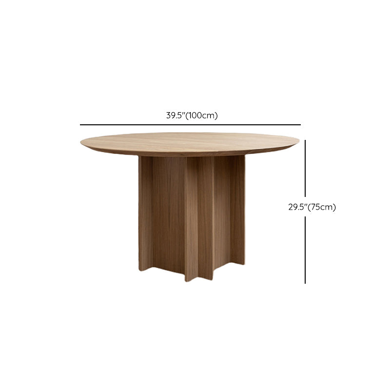 Modern Wood Pedestal Base Table Natural Round Dining Room Kitchen Table Clearhalo 'Dining Tables & Seating' 'Dining Tables' 'dining_table' 'furn' 'furn_dining_table' 'Furniture' 'Kitchen & Dining Furniture' 6277594