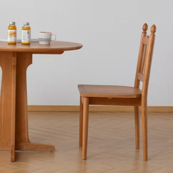 Round Wooden Dining Table Natural Home Kitchen Desk with Pedestal Base Clearhalo 'Dining Tables & Seating' 'Dining Tables' 'dining_table' 'furn' 'furn_dining_table' 'Furniture' 'Kitchen & Dining Furniture' 6277619