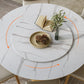 Modern Round Table White Sintered Stone Dining Table for Home Clearhalo 'Dining Tables & Seating' 'Dining Tables' 'dining_table' 'furn' 'furn_dining_table' 'Furniture' 'Kitchen & Dining Furniture' 6277633