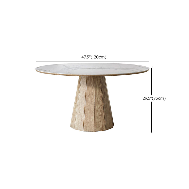 Modern Round Table White Sintered Stone Dining Table for Home Clearhalo 'Dining Tables & Seating' 'Dining Tables' 'dining_table' 'furn' 'furn_dining_table' 'Furniture' 'Kitchen & Dining Furniture' 6277638
