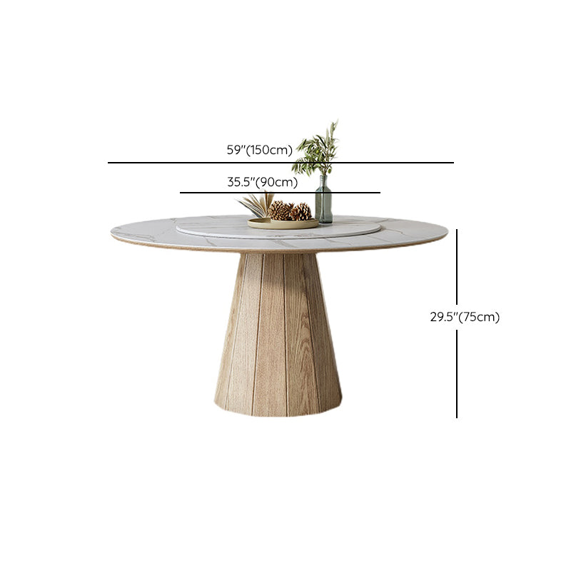Modern Round Table White Sintered Stone Dining Table for Home Clearhalo 'Dining Tables & Seating' 'Dining Tables' 'dining_table' 'furn' 'furn_dining_table' 'Furniture' 'Kitchen & Dining Furniture' 6277642