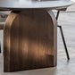 Mesa de madera maciza marrón con pedestal doble, mesa de cocina ovalada para comedor