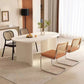 White Solid Wood Table Oval Dining Room Table with Double Pedestal