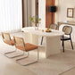White Solid Wood Table Oval Dining Room Table with Double Pedestal