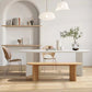 White Solid Wood Table Oval Dining Room Table with Double Pedestal