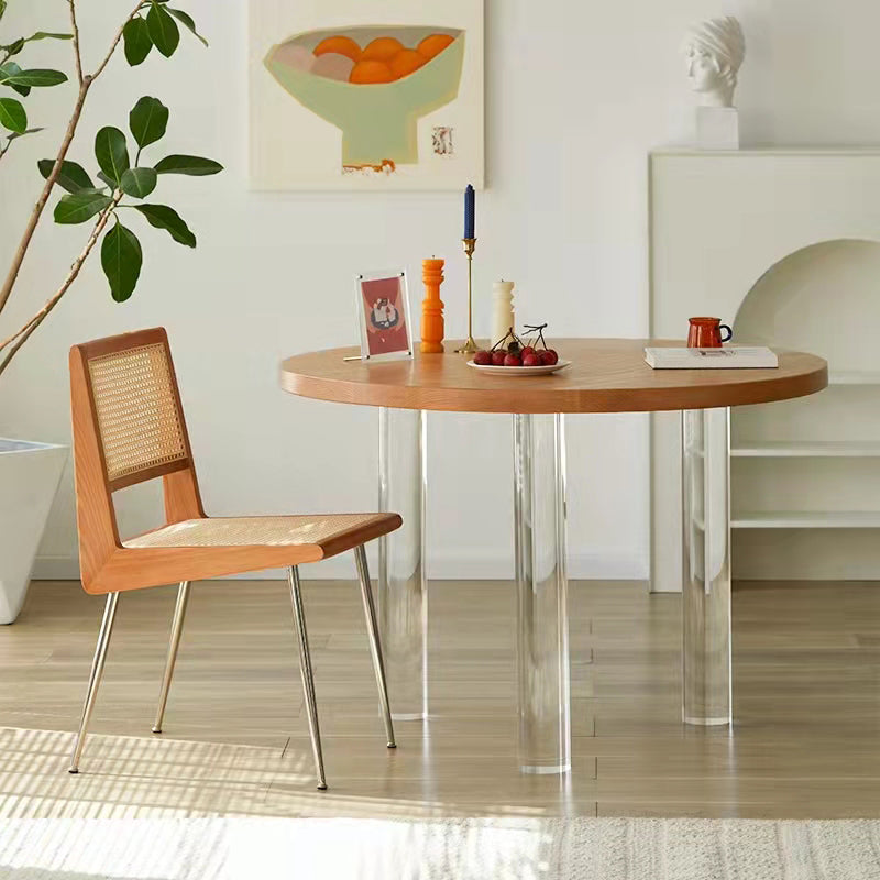 Modern Style Round Furniture Kitchen Dining Table with 3 Legs Clearhalo 'Dining Tables & Seating' 'Dining Tables' 'dining_table' 'furn' 'furn_dining_table' 'Furniture' 'Kitchen & Dining Furniture' 6277703