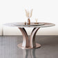 Modern Round Table Sintered Stone Dining Table with Turntable Clearhalo 'Dining Tables & Seating' 'Dining Tables' 'dining_table' 'furn' 'furn_dining_table' 'Furniture' 'Kitchen & Dining Furniture' 6277719