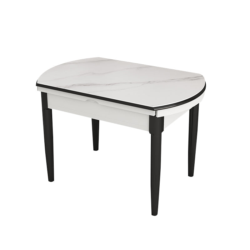 Slate and Wood Table Contemporary Retractable Round Dining Table Clearhalo 'Dining Tables & Seating' 'Dining Tables' 'dining_table' 'furn' 'furn_dining_table' 'Furniture' 'Kitchen & Dining Furniture' 6277731