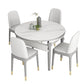 Slate and Wood Table Contemporary Retractable Round Dining Table Clearhalo 'Dining Tables & Seating' 'Dining Tables' 'dining_table' 'furn' 'furn_dining_table' 'Furniture' 'Kitchen & Dining Furniture' 6277736