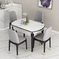 Slate and Wood Table Contemporary Retractable Round Dining Table Clearhalo 'Dining Tables & Seating' 'Dining Tables' 'dining_table' 'furn' 'furn_dining_table' 'Furniture' 'Kitchen & Dining Furniture' 6277739