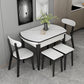 Slate and Wood Table Contemporary Retractable Round Dining Table Clearhalo 'Dining Tables & Seating' 'Dining Tables' 'dining_table' 'furn' 'furn_dining_table' 'Furniture' 'Kitchen & Dining Furniture' 6277741